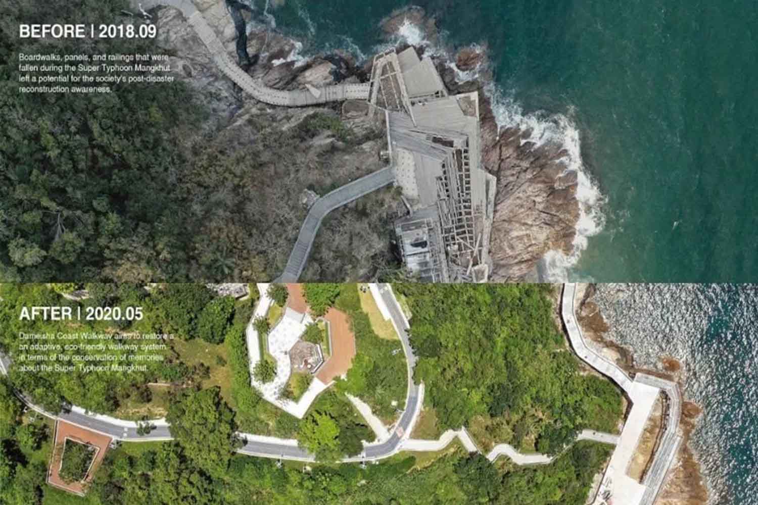 dassoXTR Fused Bamboo® Decking Epic Cognac New coastal decks (dassoXTR Fused Bamboo Decking) for Yantian costal promenade after it was damaged by Typhoon Mangkhut in 2018. The rebuilding project, extending nearly 19.5km, starts at the ancient tower in Zhongying Street and extends alongside the Golden Bay Beach, connecting Shatoujiao, Yantian Port, Dameisha and Xiaomeisha Beach. Besides, three stations were built at the junction of the coastal promenade and Yantian greenway, each with a library covering an area of more than 80 sqm. 